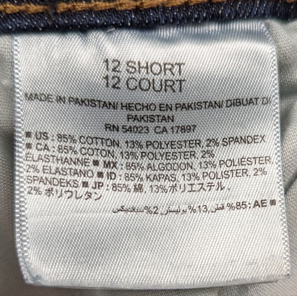Old Navy Original Mid-Rise Jeans Straight Leg Whiskered Dark Wash size 12 Short - Picture 9 of 11